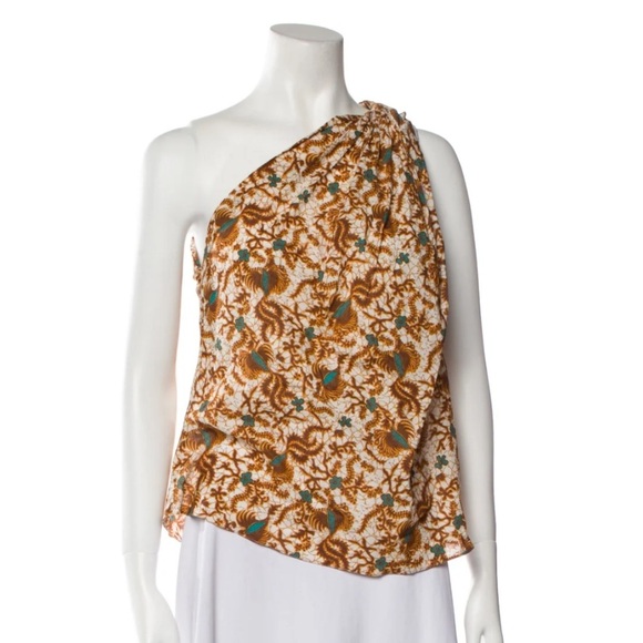 NWT! CHARINA SARTE Floral Print One-Shoulder Blouse in a large - Picture 7 of 7